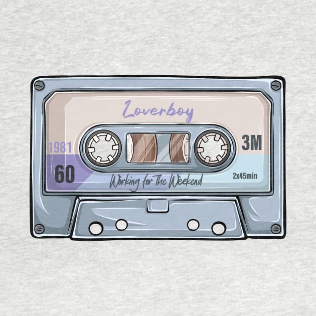 Loverboy Vintage Classic Cassette Tape by PowelCastStudio